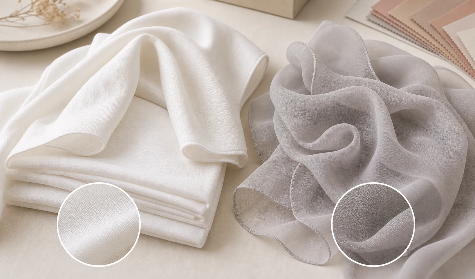 Cotton hijab and chiffon hijab fabric comparison