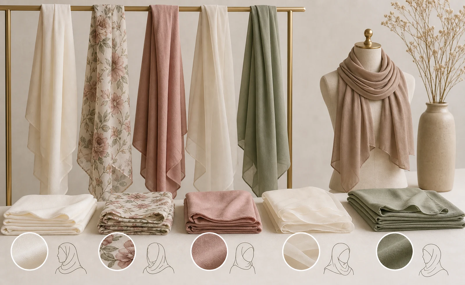 Different types of hijabs for buyers