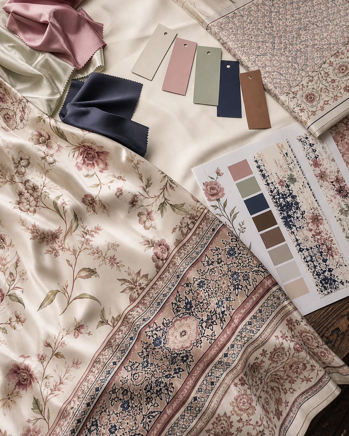 Tissu en soie imprimé personnalisé