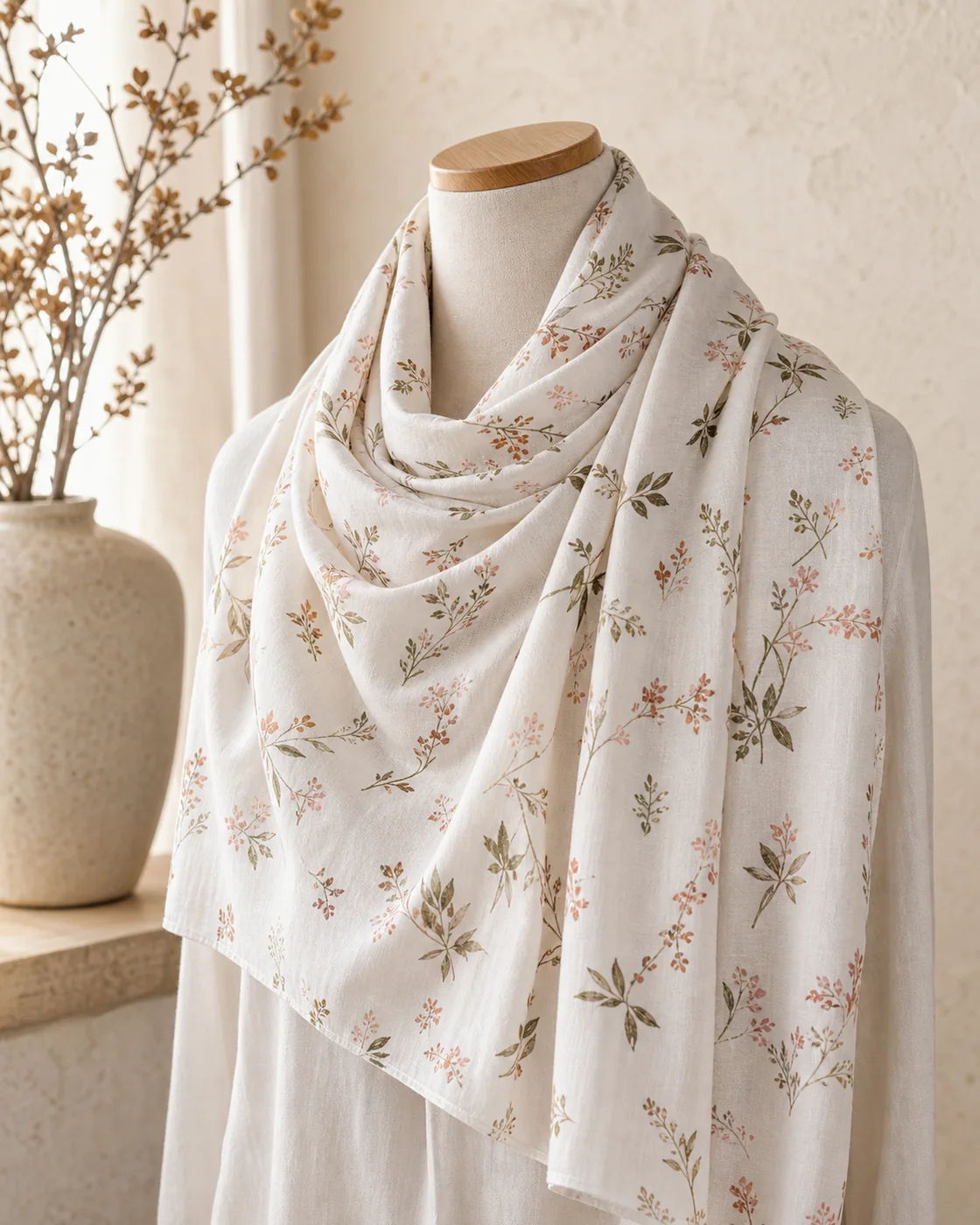 Hijab en coton imprimé NS-CT004
