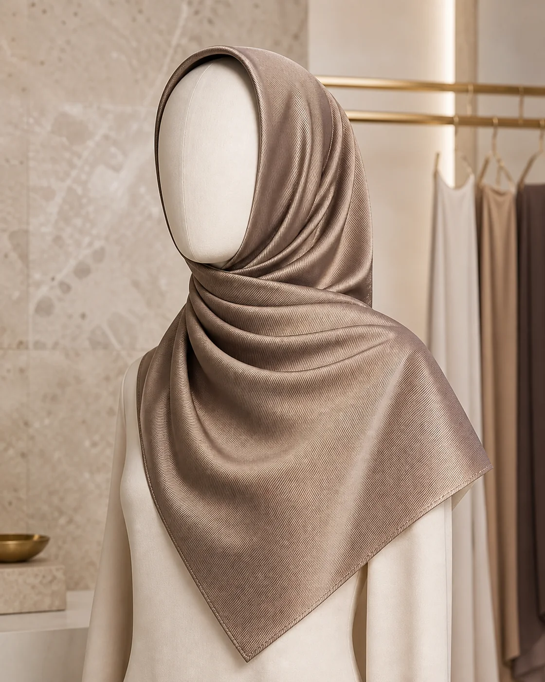 Hijab en sergé de soie NS-S002