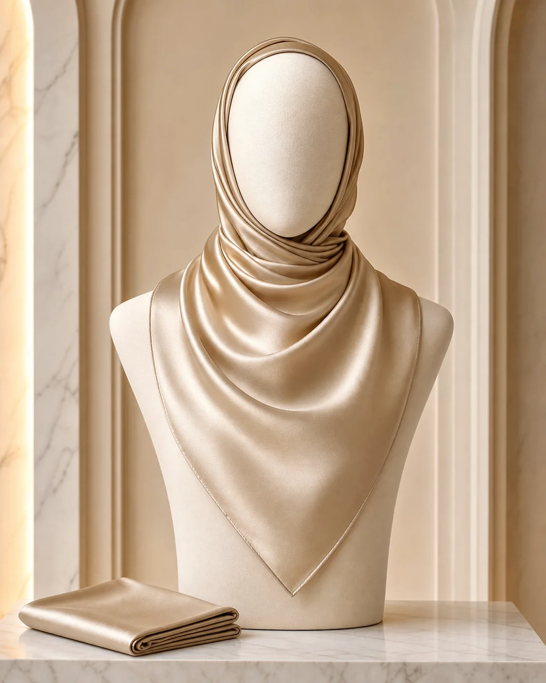 Hijab carré de soie de luxe NS-S005