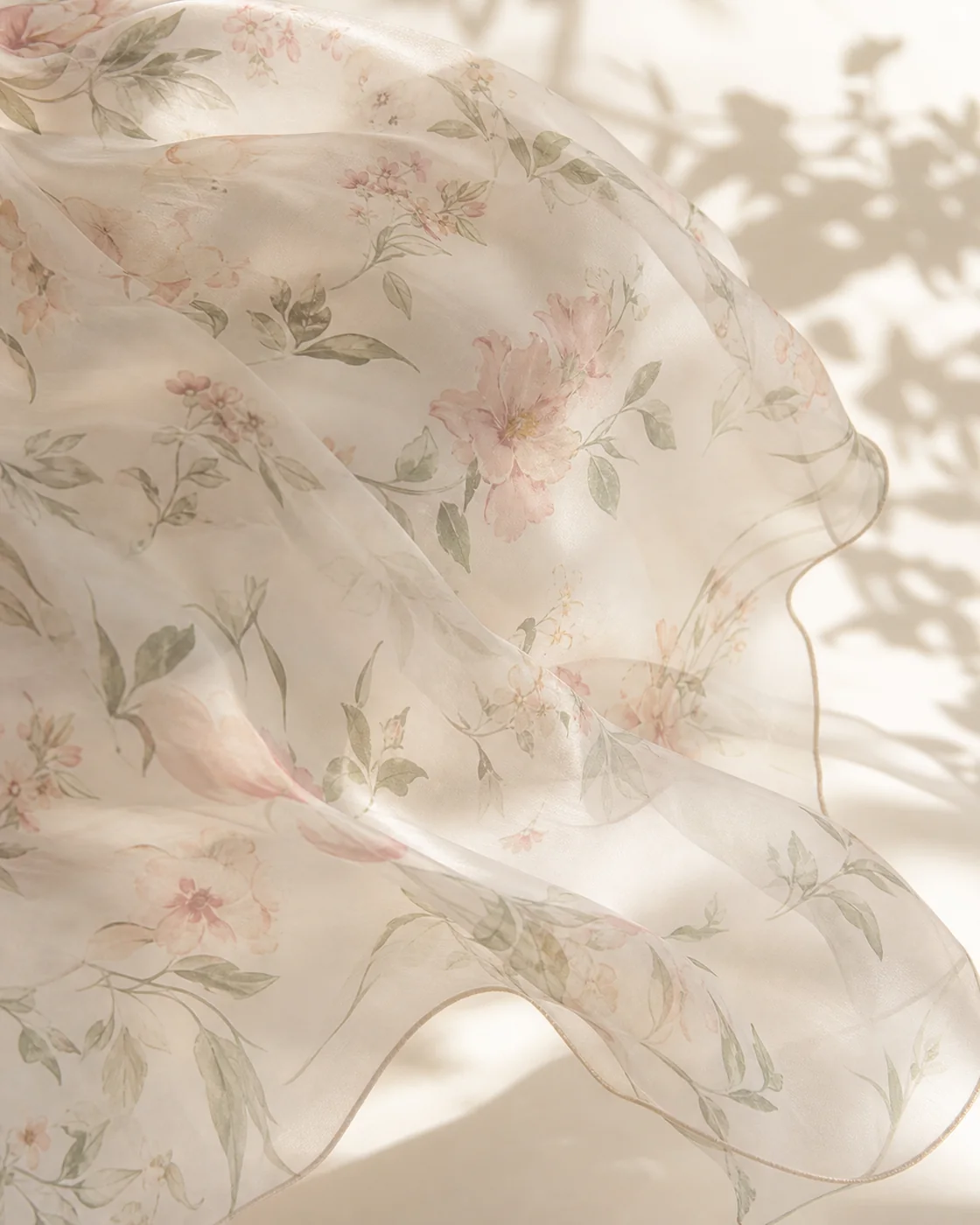 Tissu en mousseline imprimé