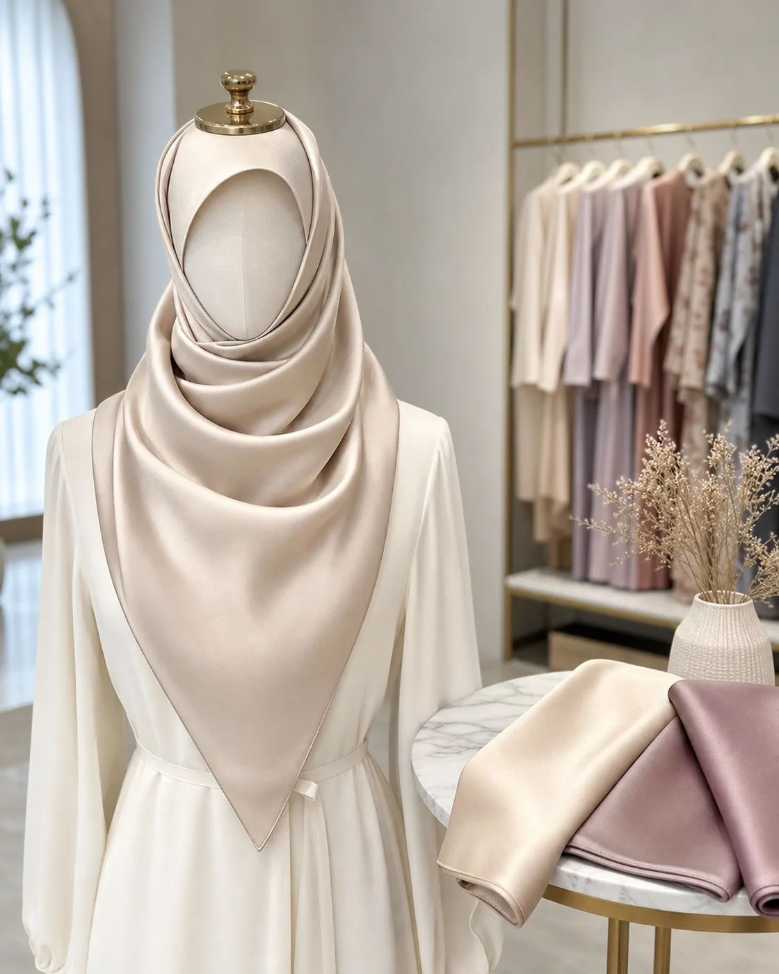 Tissu en soie pour hijab